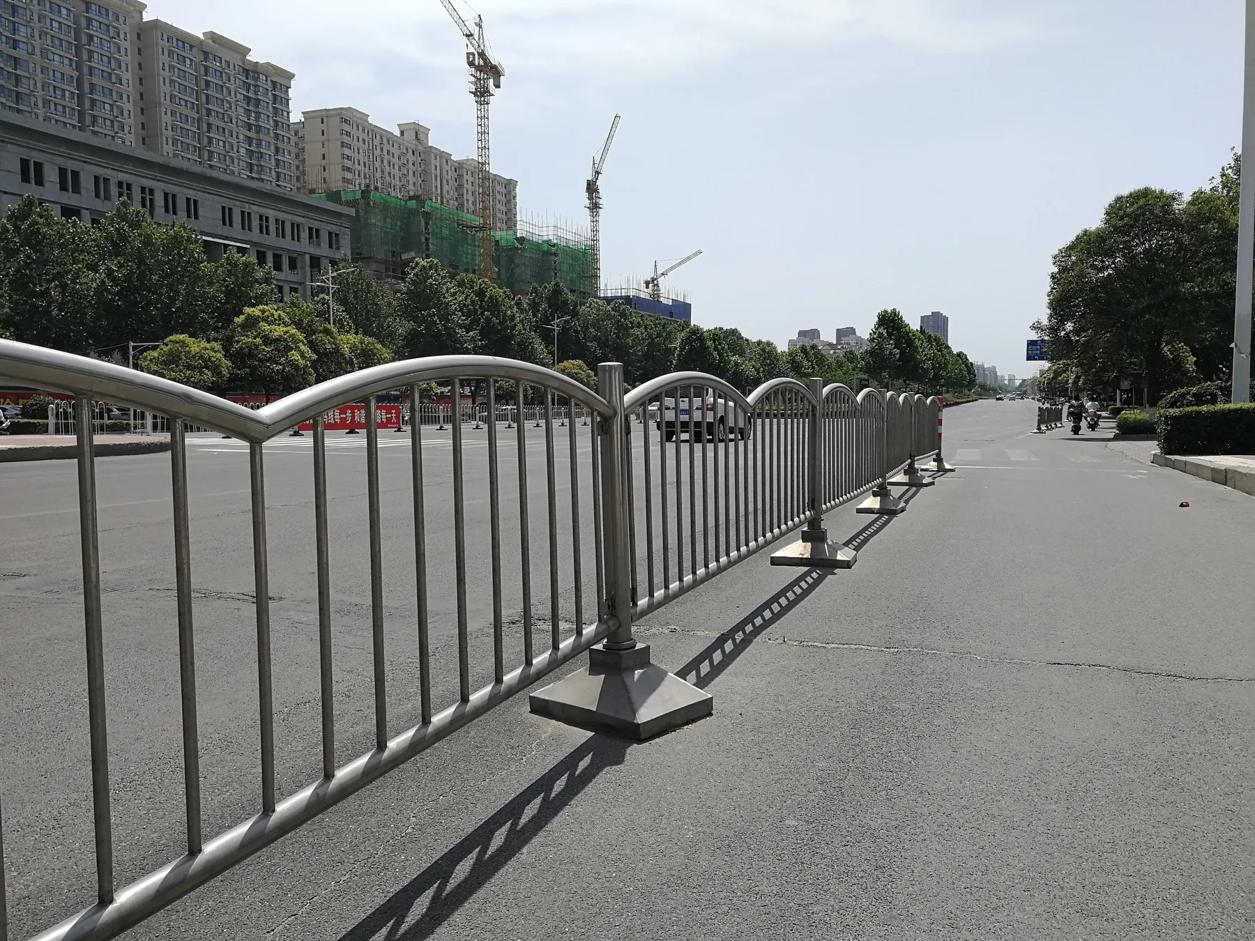 road guardrail project with cast iron base