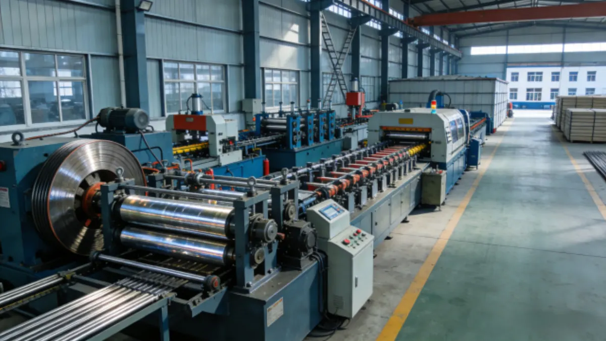 Finished guardrail stock prepared for project inspection and delivery